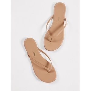 TKEES soft, matte, leather flip flop.